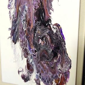 Acrylic Painting of Purple Waterfall